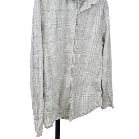 Theory Mens Murray Long Sleeve Button Up Shirt, Dada Plaid, Cotton, Size Large - Picture 5 of 8